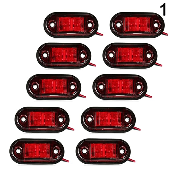 10 stk. Advarselslys LED-dioder Oval LED-sidemarkeringslys Rød 10PCS