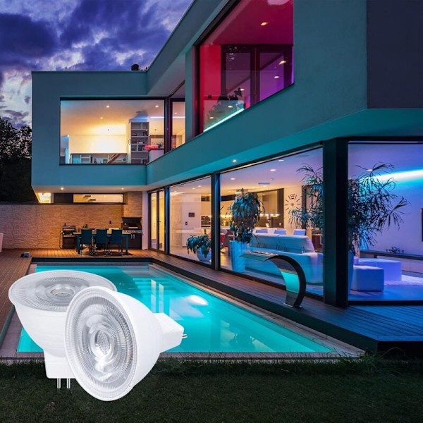 Mr16 3w LED GU5.3 färgskiftande glödlampor 4-pack dimbara RGB varmvit 3000k reflektor fjärrkontroll minnesfunktion energibesparande