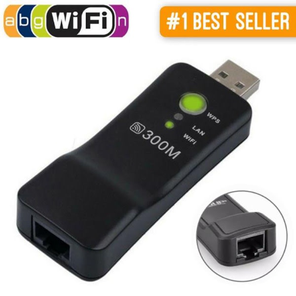 Smart TV för UWA-BR100 Wifi Wired USB LAN-adapter Wifi Repeater En Storlek