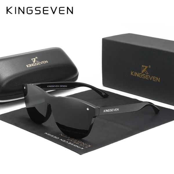 KINGSEVEN 2022 Nytt Varumärkesdesign Damglasögon TR90 Polariserad Solglasögon Herr Retro Solglasögon Sonnenbrille Herren Black Black Orignal