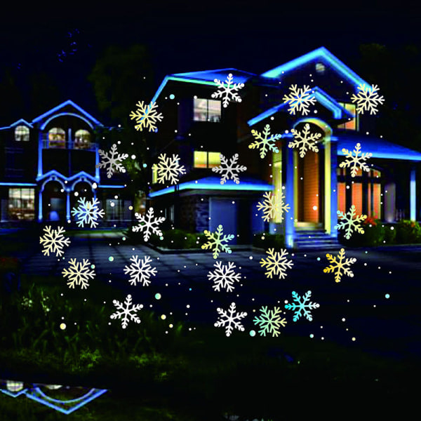 LED Jul Snöflinga Ljus Snöfall Projektor IP65 Rörlig S UK one size UK one size