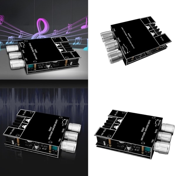 2x50W 2-kanals Bluetooth-kompatibel digital förstärkarkort med AUX