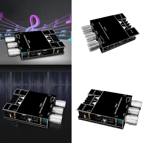2x50W 2-kanals Bluetooth-kompatibel digital forstærkerplade med AUX