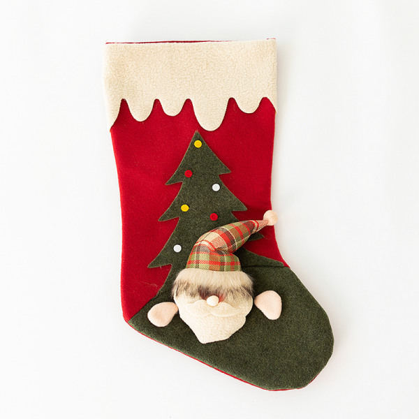 3 julstrumpor i påse - Jultomten, snögubbe, älg - Presentpåse - Julafton - Godisstrumpor - Barn - Julklappar