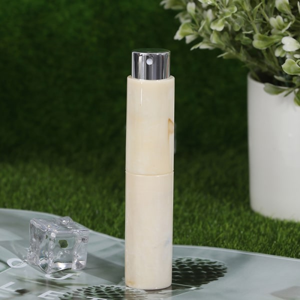 Bärbar påfyllningsbar parfymsprayflaska Marmorering Tom Innehåll Gul 2 & Silver