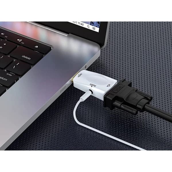 HDMI - VGA-sovitin 3,5 mm:n AUX-liitännällä