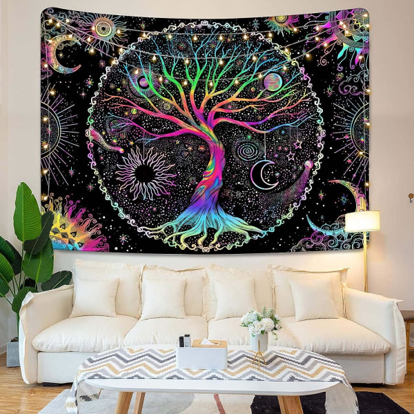 Livets träd Gobeläng Färgglad Gobeläng Andlig Gobeläng Galactic Space Gobeläng Sovrums Gobeläng Estetisk Gobeläng (50 x 60 tum)