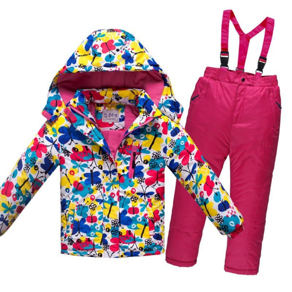 Barne skidress for gutter og jenter vindtett vanntett tykkelse blå 8A blue 8A