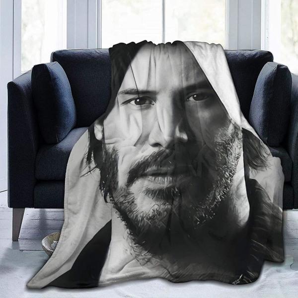 Keanu Reeves Pehmeä ja mukava lämmin fleece-peitto sohvalle, toimistolle, sängille, autoon, leirintäalueelle, mukava pörröinen plyysi heittopeitto rantapeitto - d209 50x40in 125x100cm