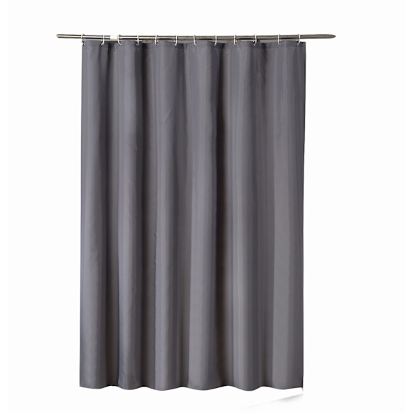80 cm bred x 180 cm långt mörkgrått duschdraperi, vattentätt duschdraperifoder, badrumsdraperi med plastdraperiringar