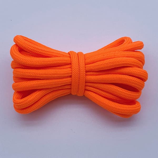 Runde snørebånd, 5 mm tyk polyester, 2 par (4 stykker) til sneakers, vandre- og arbejdsstøvler, orange, 80 cm
