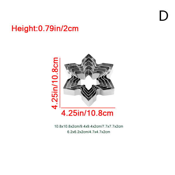 5 kpl DIY jouluaiheisia keksimuotteja ruostumatonta terästä Bisc D onesize D onesize