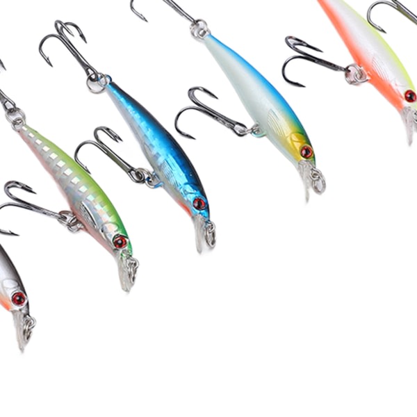 8 stk Kunstig Minnow Fiskedrag, 5cm/3g, Synkende Hardt Agnet, Wobbler Jig-Agnet