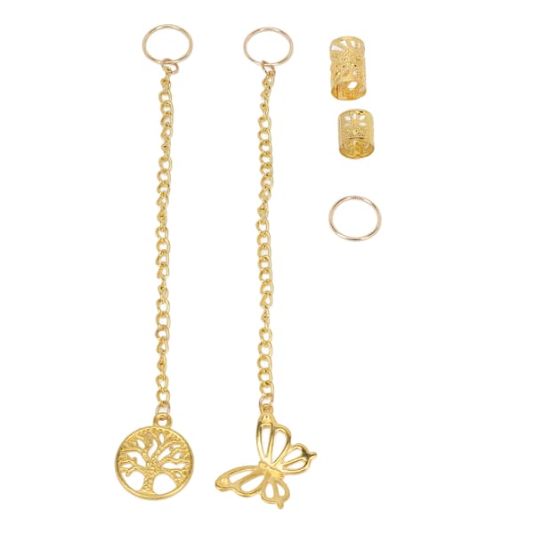 Guld Hule Dreadlock Manchetter Ringe til Hårfletninger, DIY Tilbehør, Unisex 0.1