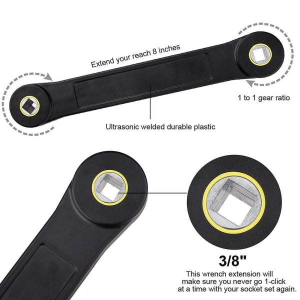 100 % ny, 6 stk 3/8\" universal forlengelsesnøkkel Automotive DIY verktøynøkkel Sperreadapter Rask