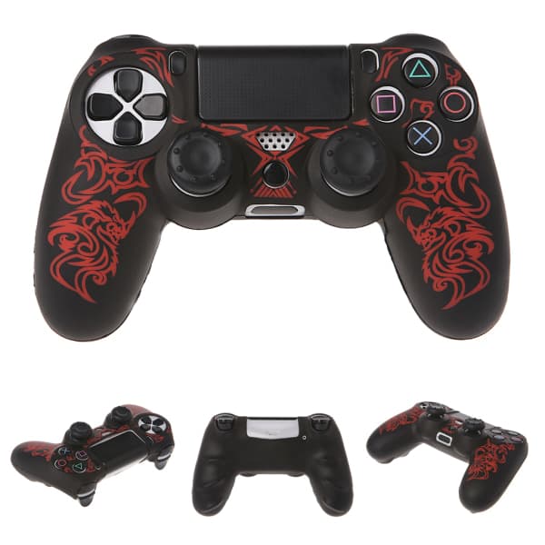 Blødt Silikon Fleksibelt Gummi Cover til Controller Dragon til Case Videospil Controller med Cap Blå