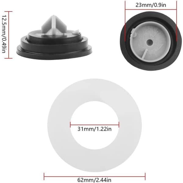 SIAMP Flydeventilmembraner - 4 stk. med ventilskiver til toiletter