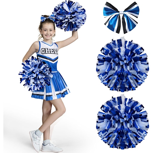 Cheerleader-kostym för flickor Halloween Söt Cheerleader-uniform Outfit med tillbehör blue Small (5-7 yrs)