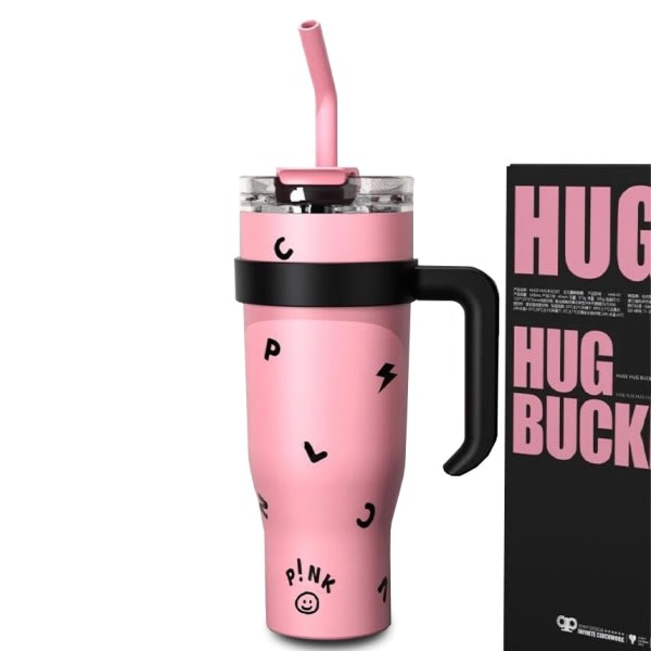 1200 ml BLACKPINK Jumbo Isoleret Kande Stor Bilkrus Bilkaffe Kande PINK