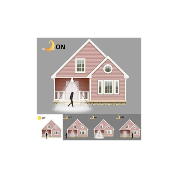 2 st B22 Bajonett LED Rörelsesensorlampa, 12W, 1020lm, Kallvit 6000K, CIR 85, IP42 Vattentät Energibesparande, Ej Dimbar, Rörelsesensorlampa