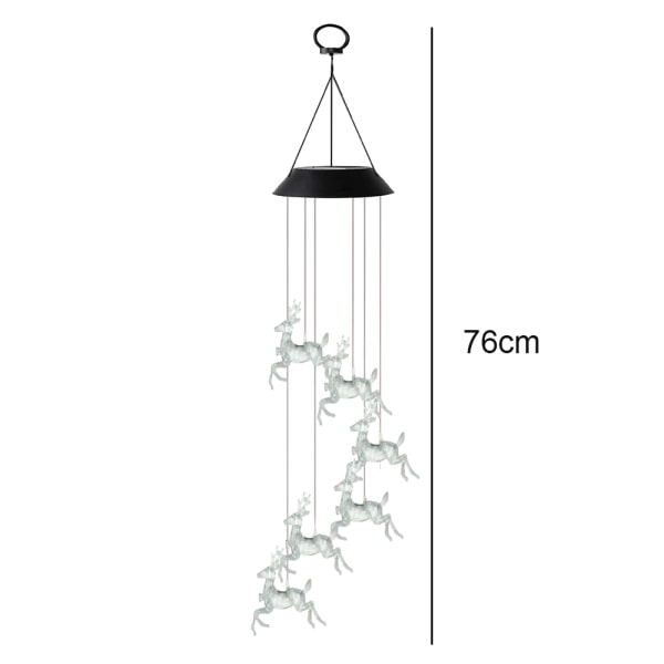 Solar Wind Chimes Trädgårdsinredning för utomhus, Solar Lights Outdo Julhjort