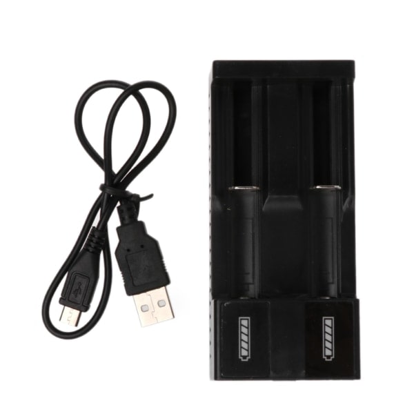 18650 2-slots USB-lader Uafhængig Li-ion batteriopladningsenhed