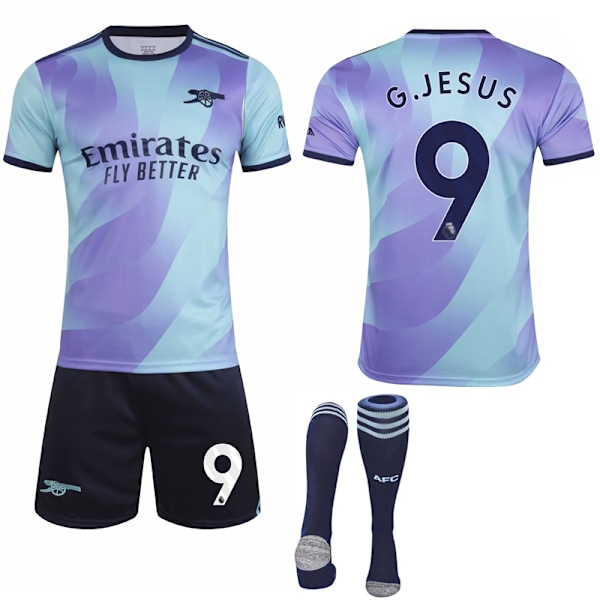 Arsenal Fotbollskit 2024-2025 för Barn & Vuxna, Tröja & Strumpor, Nr.9 G.Jesus No.9 G.JESUS XS