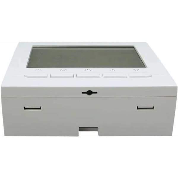 Digital varmetermostat, 2-leder tilkobling, med 6 arbeidsdags- og 2 helgeprogrammeringer