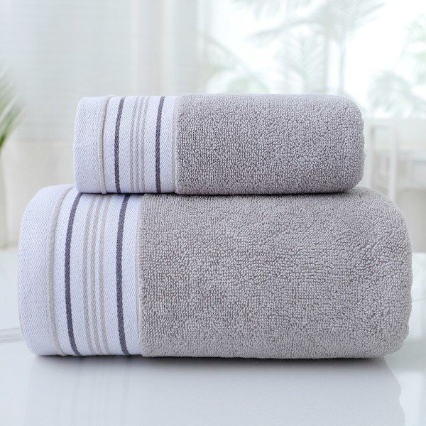 Bomullshandduk Badhandduksset Badrum Absorberande handduk Grön