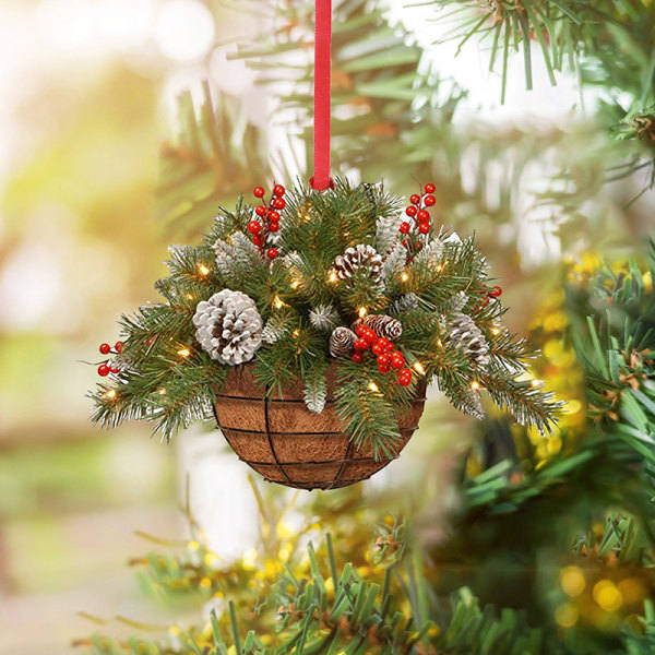 Trä jul blomma korg formad dekoration Xmas Tree Pend A4 onesize A4 onesize