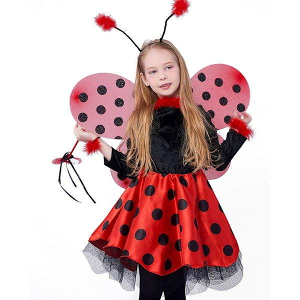 Leppäkerttu-asu tytölle, baletti-leppäkerttu-asu eläinaiheisella hameella, tyllihame siivillä syntymäpäiville Luxurious skirt 8-10 years