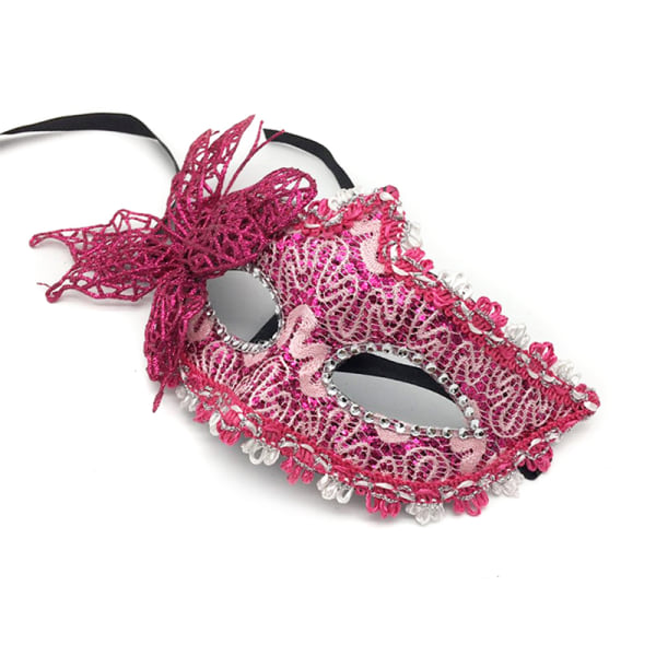 Mode Lyx Venetiansk Maskerad Mask Kvinner Jenter Sexy Fox Ey Rose rød ONESIZE Rose red ONESIZE