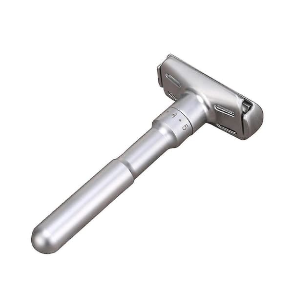 Säädettävä Partakone Double Edge Razor (hopea) (1. sarja)