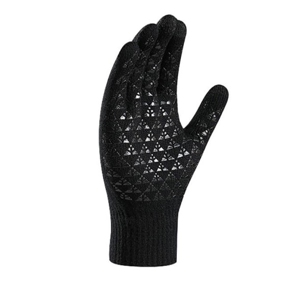 Vinterstrikkede varme handsker Tykke ensfarvede varme Touch Warm Ridi blå OneSize blue OneSize