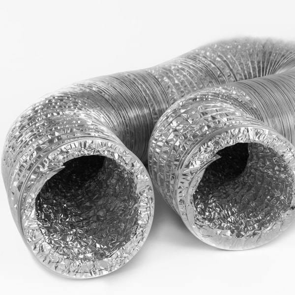 150 mm dobbelt fleksibelt avløpsrør i aluminium for bad, kjøkken, tørketrommel - 2m (ø150mm*2m/sølv)