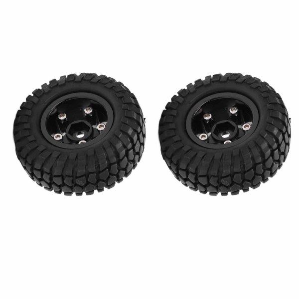 2ST Aluminiumfälgar Set för Axial SCX24 AXI00001 1/24 RC Crawler Biluppgraderingsdelar Svart