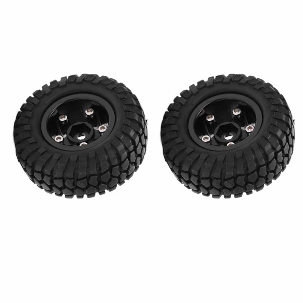 2ST aluminiumfelger sett for Axial SCX24 AXI00001 1/24 RC Crawler bil oppgraderingsdeler Svart