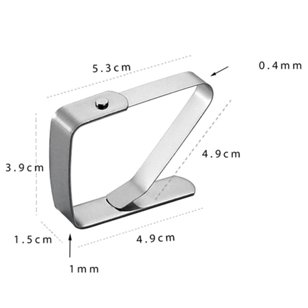 4 stk rustfritt stål Anti-skli duk klemmer 4Pcs one size 4Pcs one size