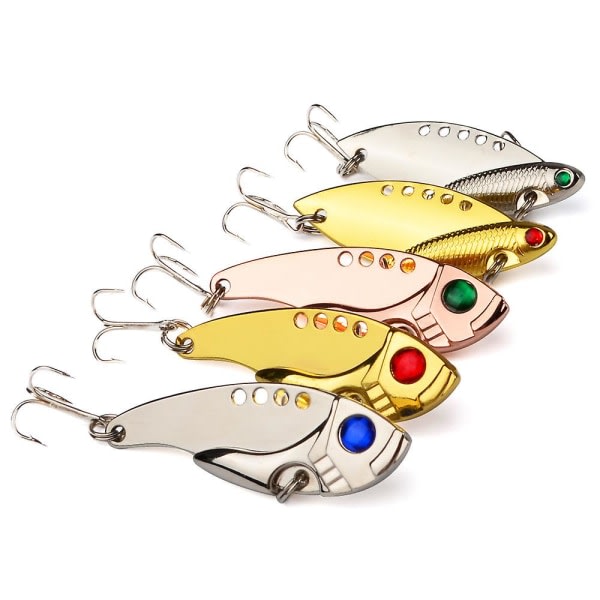 Fiskedrag Bass Fishing Spinner Blade För Bassfiske (12st, guld)