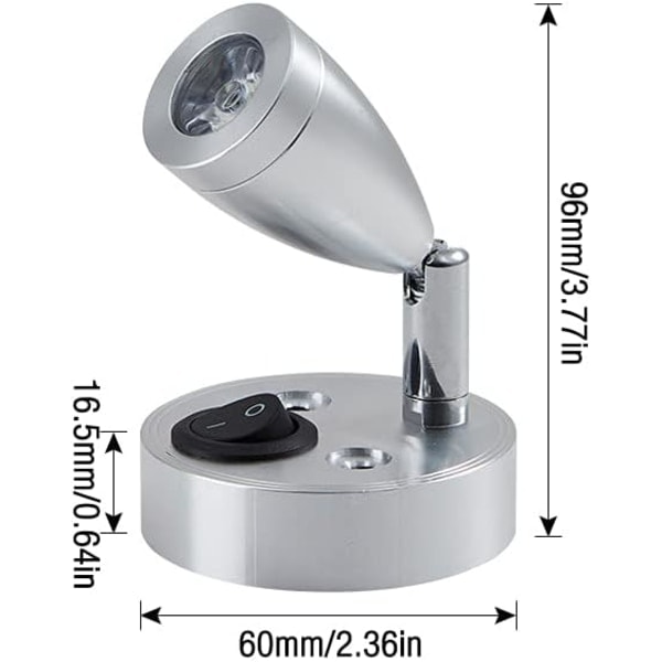 12V LED Spot Læselampe, RV Læse-LED-lampe Interiør, 1W Varmt Lys Læsning ved Sengen