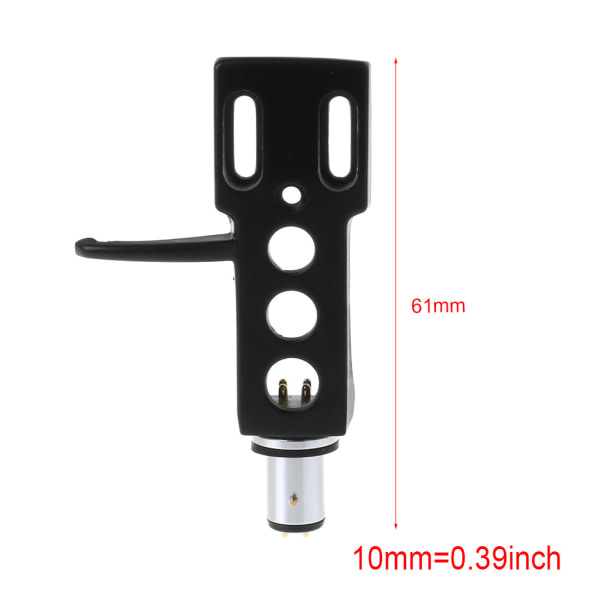 Headshell for platespiller med 4-pins kontakter for annen platespillerteknologi Phono platespillere Headshells Phono tilbehør Svart