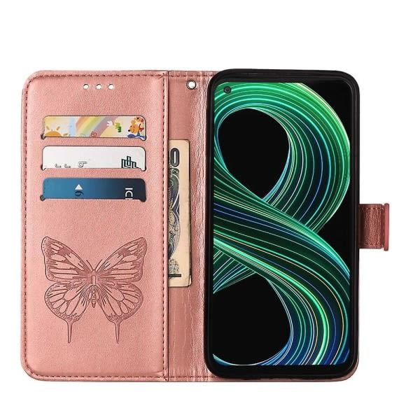 Realme 8 5g - Realme V13 5g -kotelo, Premium-nahkapainatus Magneettinen - Rose Gold