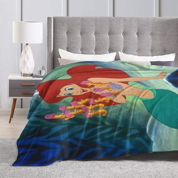 Prinsesse Ariel Slängfilt Super Blød Hyggelig Fluffy Tæpper Varm Let Langt Hår Shaggy Fuzzy Kast Til Sofa Og Seng Indretning -w85 50x40in 125x100cm