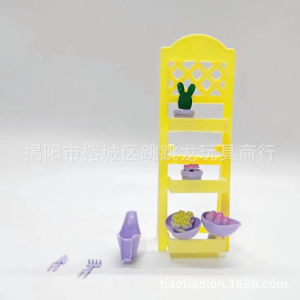 1 set miniatyr blomställ mini blomkruka hållare mini hus blomkruka Hylla mini hus dekorationer (17,5x6,5 cm)