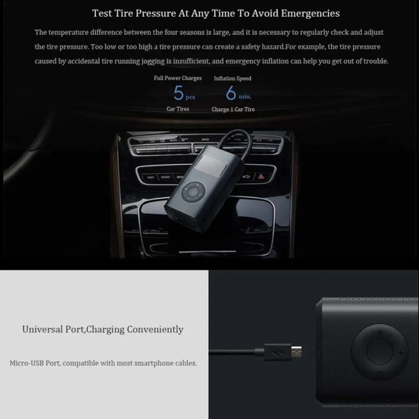 Xiaomi Portable Electric Air Compressor Air Pump Bildäck
