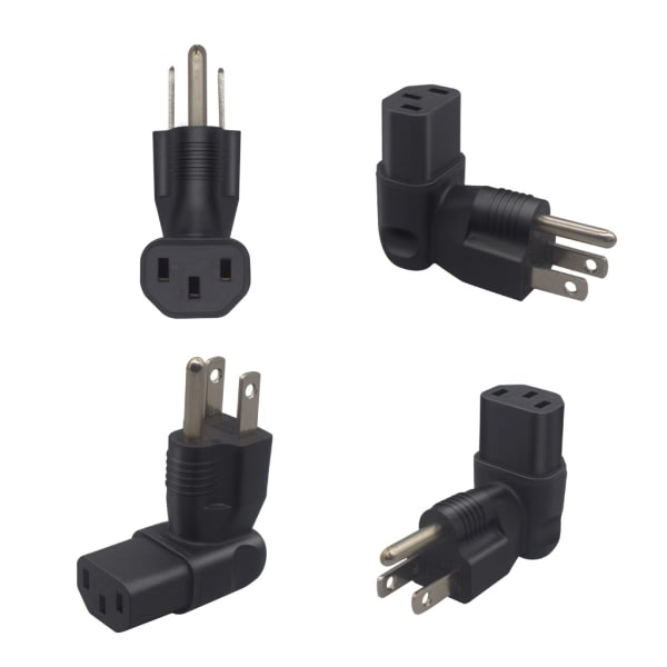 5-15P til C13 Adapter, IEC AC-kontakt Hann-Hunn Adapter, 3-polet 3-polet Konverter for Bærbar PC-kontakt