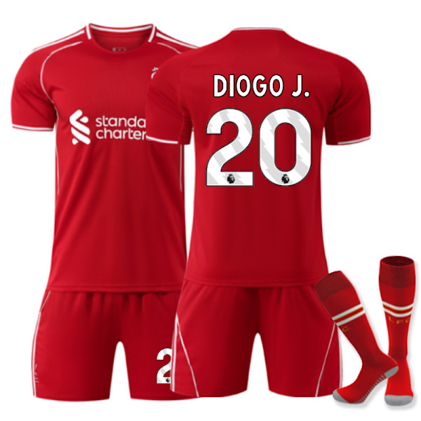 2025-2026 Liverpoolin kotipaita setti lapsille ja aikuisille, jalkapallovarusteet No.20 Diogo Jota m