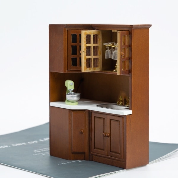 Mikrominiatyr Møbler Tiny Småskalig Leksagsdukkehus DIY Decora Mini 1:12 Køkkenvask Hvid