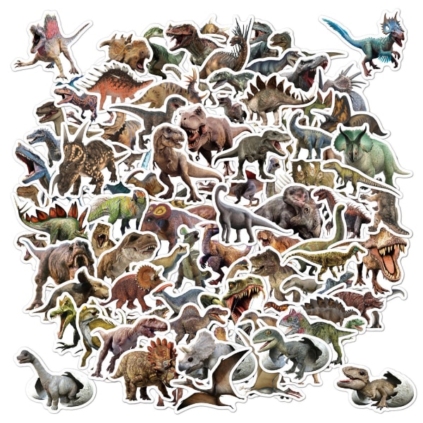 Jurassic Dinosaur Stickers 100 Bagage Skateboard Bærbar Vandtæt Børn Dinosaur Stickers 100pcs