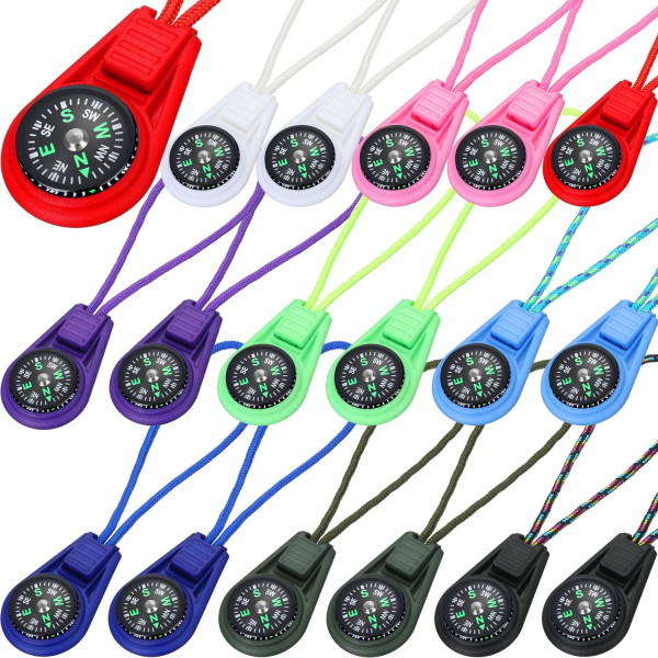 18 stykker Multicolor Mini Survival Compass Lommekompass fo,ZQKLA